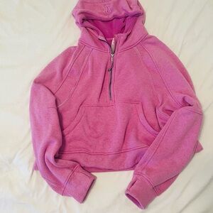Lululemon Athletica Pink Cropped Long Sleeve Hoodie